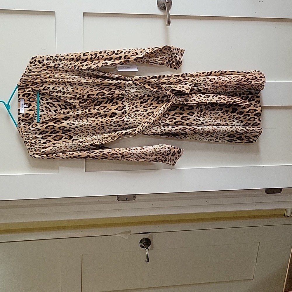 Frame Denim Animal Print Midi Dress